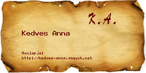 Kedves Anna névjegykártya